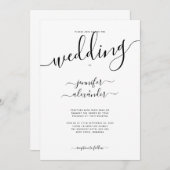 Chic Calligraphy Wedding Kaart (Voorkant / Achterkant)