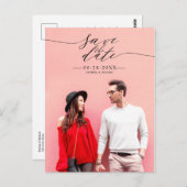 Chic Calligraphy Wedding Save the Date Photo Briefkaart (Voorkant / Achterkant)