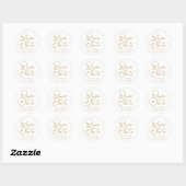 Chic Calligraphy Wedding Save the Date Ronde Sticker (Vel)