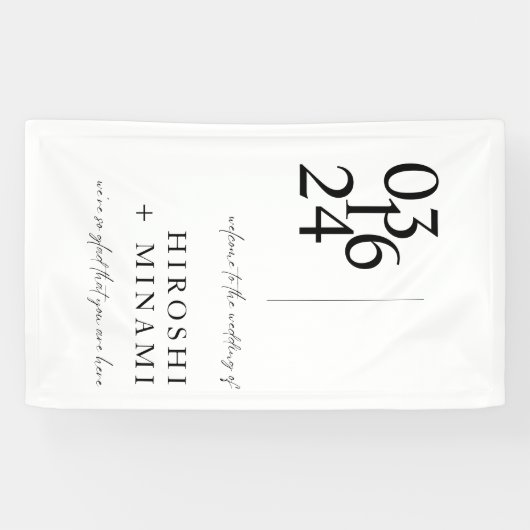 Chic Calligraphy Wedding Welcome Spandoek (Horizontaal)