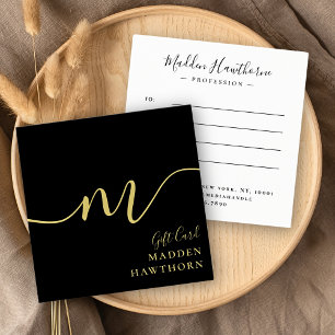 Chic Calligraphy Zwart Goud Certificaat kaart