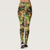 Chic Camouflage Khaki Leggings Motifs (Dos)