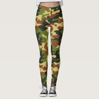 Chic Camouflage Khaki Leggings Motifs
