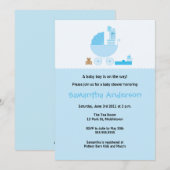 Chic Carriage Baby shower Invitation - Garçon (Devant / Derrière)