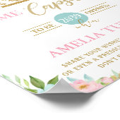 Chic Carrousel Roze Mint Floral Time Capsule Sign Poster (Hoek)