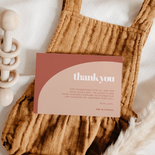 Chic Carte de remerciements arc en terre cuite pêc