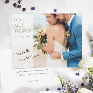 Chic Carte de remerciements de mariage personnalis