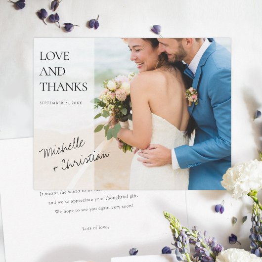 Chic Carte de remerciements de mariage personnalis