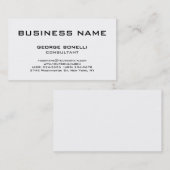 Chic Carte de visite classique noir & blanc tendan (Devant / Derrière)