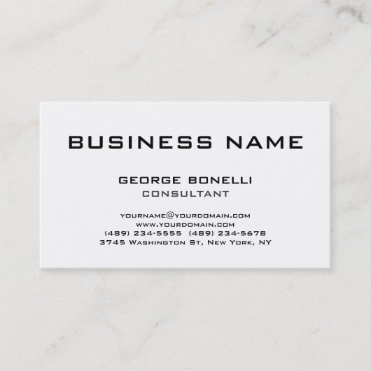 Chic Carte de visite classique noir & blanc tendan (Devant)