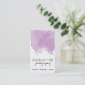 Chic Carte de visite d'aquarelle Lilac (Debout devant)
