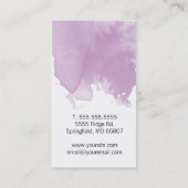 Chic Carte de visite d'aquarelle Lilac (Dos)