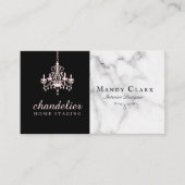 Chic Carte de visite en marbre rose antique (Devant)