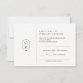 Chic Cartes de Réponse Mariage Monogramme Minimali (Devant)