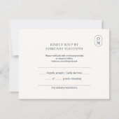 Chic Cartes de Réponse Mariage Monogramme Minimali (Devant)