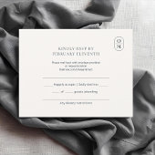 Chic Cartes de Réponse Mariage Monogramme Minimali