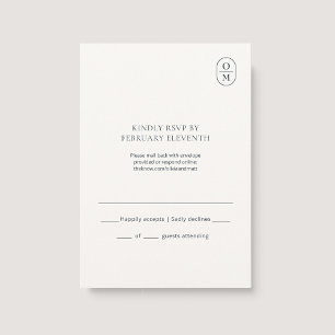 Chic Cartes de Réponse Mariage Monogramme Minimali