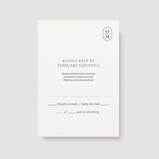 Chic Cartes de Réponse Mariage Monogramme Minimali