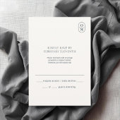 Chic Cartes de Réponse Mariage Monogramme Minimali