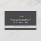 Chic Cartes de visite de rayures noires (Dos)