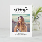 Chic Casual script en foto | Afstuderen Aankondiging (Staand voorkant)