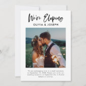 Chic Casual script en foto | Wij zijn Eloping Kaart (Voorkant)