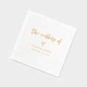 Chic Casual script en hart | bruiloftsgoud Folie Servetten (Links)