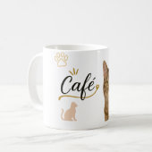 Chic Cat Café Vibe mug Cute Café Amoureux Design (Devant gauche)