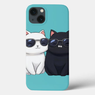 Chic Cat Duo iPhone 13 Hoesje