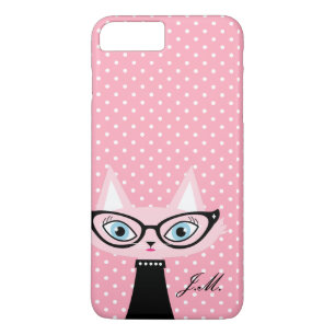 Chic Cat en Polka Dots iPhone 8 Plus/7 Plus Hoesje
