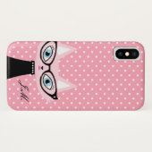 Chic Cat et Pois iPhone X Coque (Dos (Horizontal))