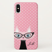Chic Cat et Pois iPhone X Coque (Dos)