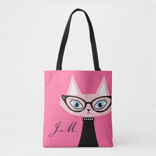 Chic Cat Monogram Canvas tas (Voorkant)