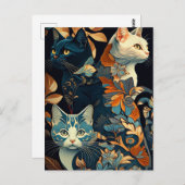 Chic Cat-postkaart Briefkaart (Voorkant / Achterkant)