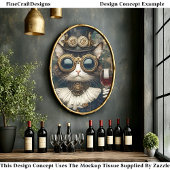 Chic Cat Queen Toasting, Rode Wijn CT9 Decoupage Tissuepapier