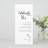 Chic Celebrate With Us Wedding Place Setting Cards Programma (Staand voorkant)