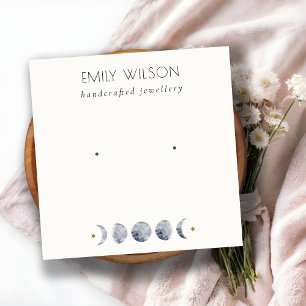 Chic Celestial Moon Waterverf Earring Display Vierkante Visitekaartje