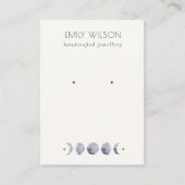 Chic Celestial Moon Waterverf Earring Display Visitekaartje (Voorkant)