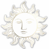 Chic Celestial Retro Silver Foil  Witch Sun Sticker (Voorkant)