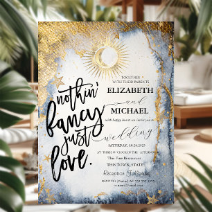 Chic Celestial Sun, Moon, Stars Wedding Kaart