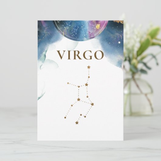 Chic Celestial Virgo Constellation Numéro de table (Debout devant)