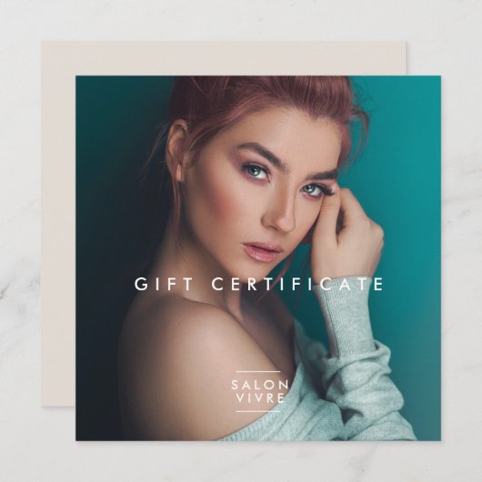 Chic Certificat Cadeau Salon Carte Appartement Mod (Devant / Derrière)