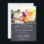 Chic Chalkboard Photo Wedding Enregistrer la carte<br><div class="desc">Chic noir et blanc Chalkboard Photo Wedding Enregistrer la carte Date</div>