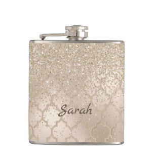 Chic Champagne Glitter Kijk Flask Heupfles