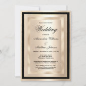 Chic Champagne Goud Zwart Glamour Luxe Huwelijk Kaart (Voorkant)