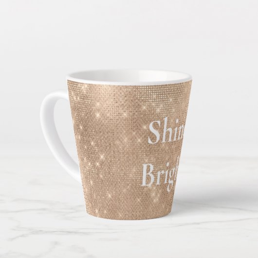 Chic Champagne Gouden Sparkle Glitz Kerstmis Latte Mok (Linkerhoek)