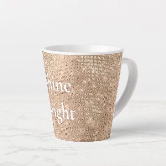 Chic Champagne Gouden Sparkle Glitz Kerstmis Latte Mok (Rechterhoek)
