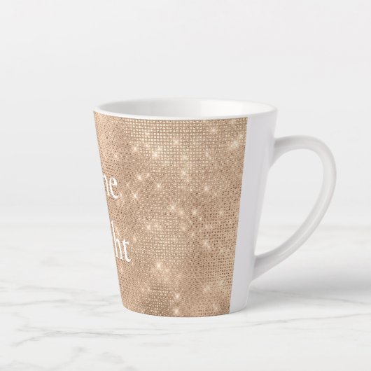 Chic Champagne Gouden Sparkle Glitz Kerstmis Latte Mok (Rechts)
