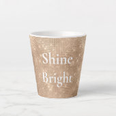 Chic Champagne Gouden Sparkle Glitz Kerstmis Latte Mok (Voorkant)