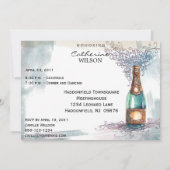 Chic  Champagne Party Invitation Kaart (Achterkant)